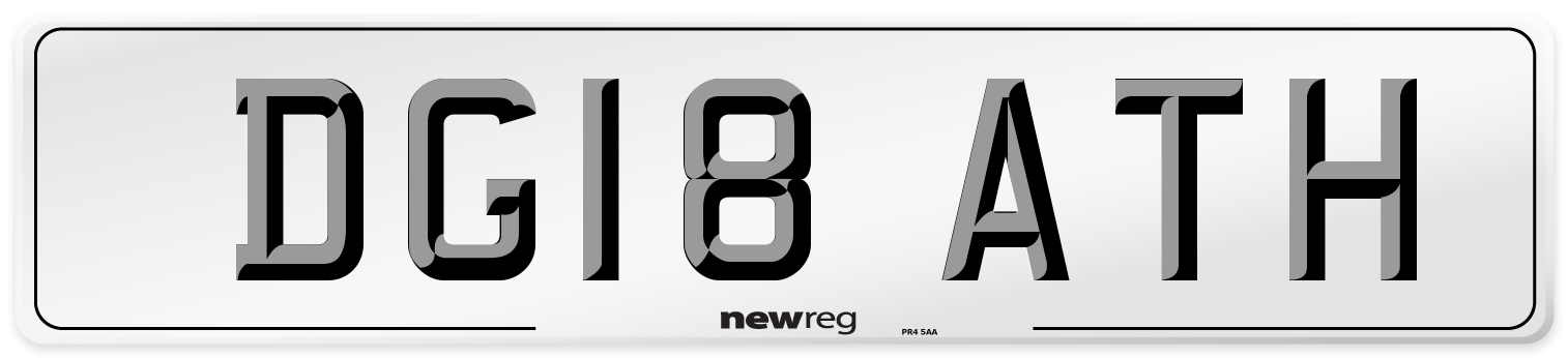 DG18 ATH Number Plate from New Reg